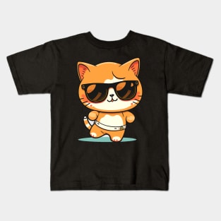 Cat wearing sunglasses Kids T-Shirt